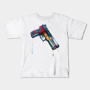 Watercolor Sig Sauer gun - make color not war Kids T-Shirt